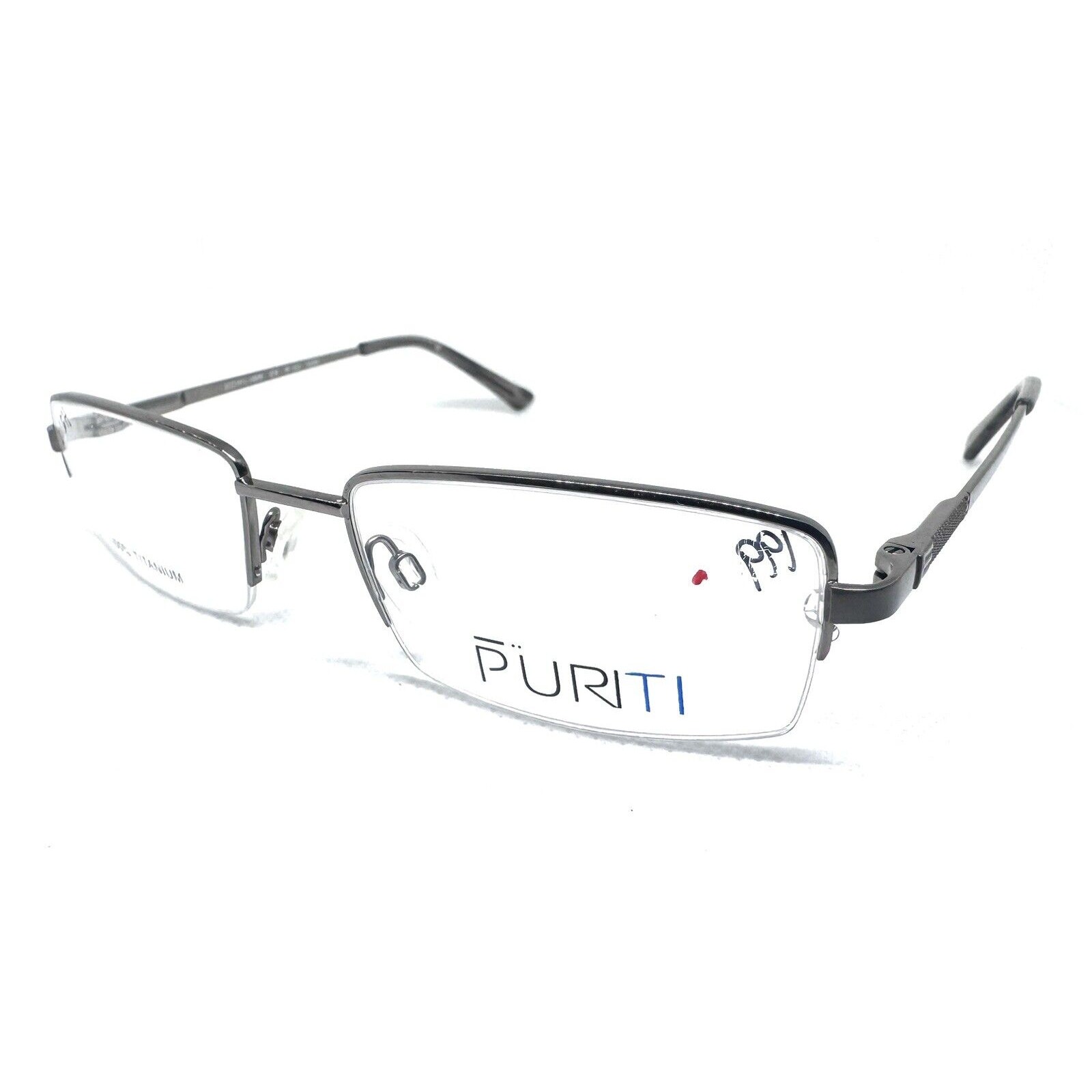 Puriti Pt 312 100% Titanium Metal Gunmetal Sunglasses Eyeglasses Frame 53-19-140